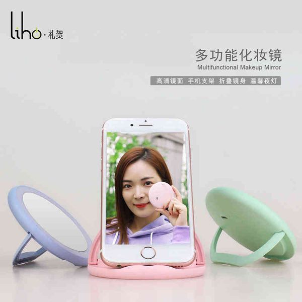 

factory outlet creative ring vanity mirror portable folding led small private mold