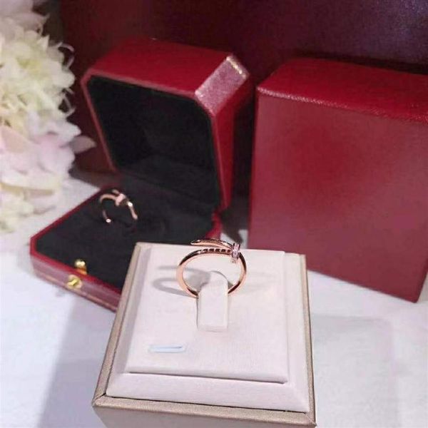 

designers ring women's luxury jewelry designer male and female marriage nail rings sterling silver fashion trend288v