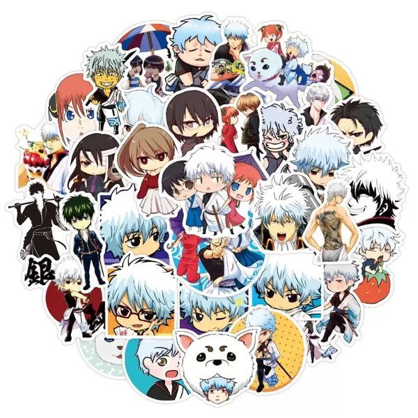 50шт мультфильм наклейка Gintama Sticker Sakata Gintoki Graffiti Sticker Pac