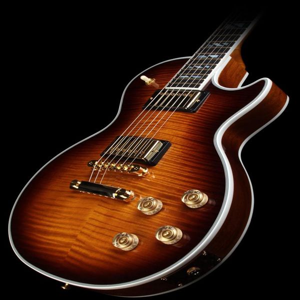 

custom shop 1959 r9 vos vintage sunburst supre electric guitar tiger flame maple & back split block mop inlay globe headstoc212s