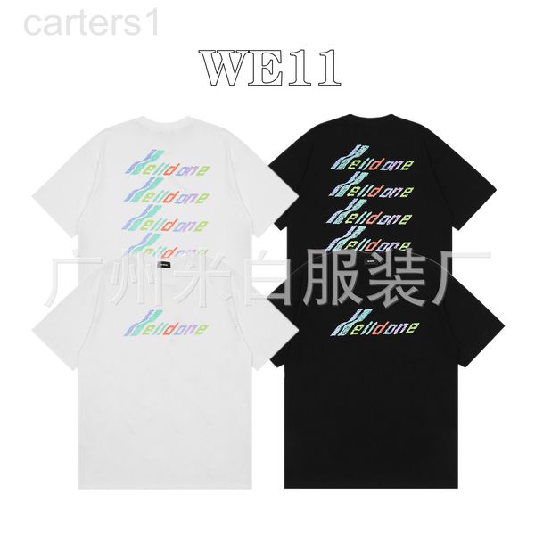 

men's t-shirts designer welldone spring and summer new color bullet screen arranged letters pearl printing short sleeve round neck loos, White;black