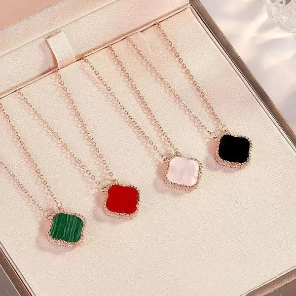 

colver flowers stainless steel pendant necklaces fashion jewelry designer necklace 14k 18k rose gold silver women girl love annive1196068