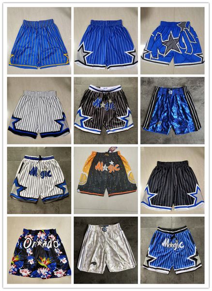 

orlando''magic''men throwback basketball shorts pocket, Black