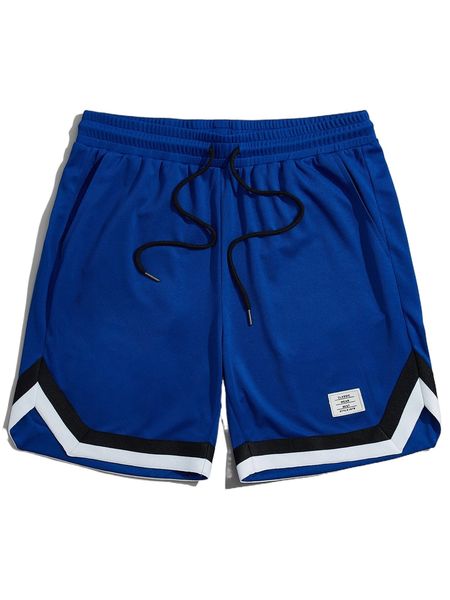 

men letter patched drawstring waist shorts s7kv#, White;black