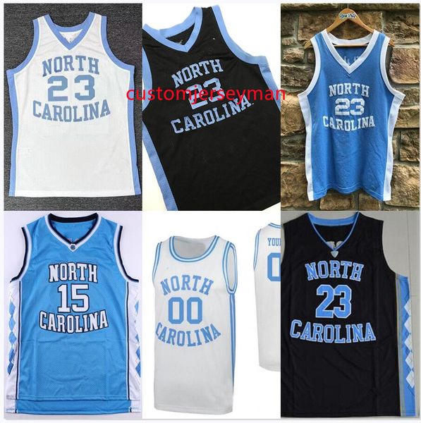 college North Carolina Basketball Jersey michael # 42 WORTHY # 15 carter wallace # 2 bianco # 5 little 40 Barnes maglie del ritorno al passato Ricami cuciti su misura taglia S-5XL