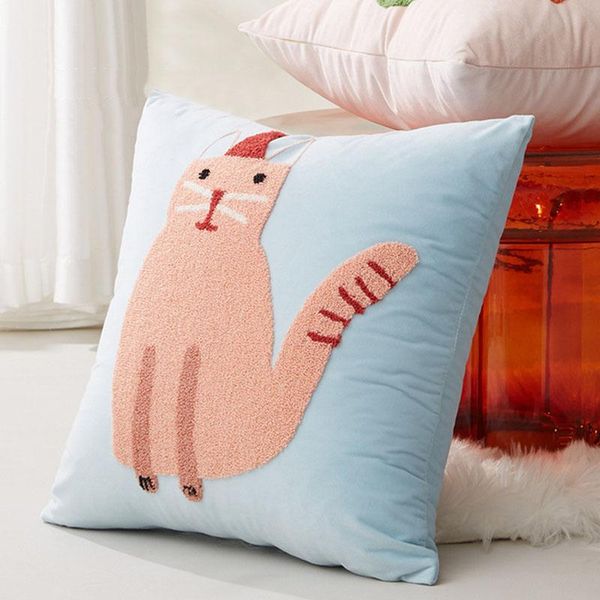 Yastık/dekoratif yastık kadife yastık kapağı 45 45cm kasa karikatür kanepe kapak oturma odası Noel dekorasyonları homecushion/dekoratif