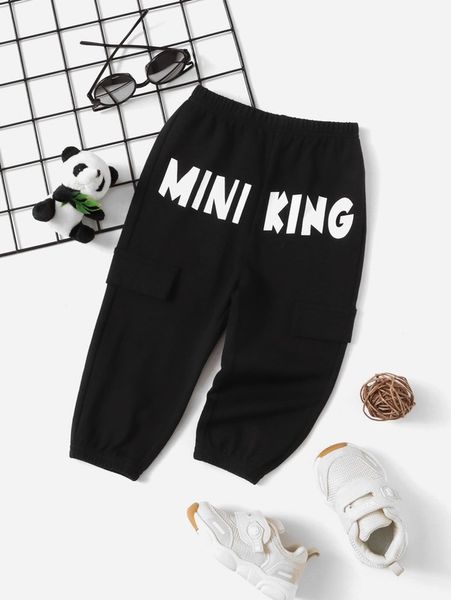 

baby letter graphic elastic waist pants she01, Blue