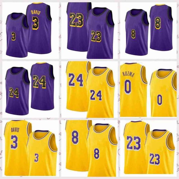 

2021 vintage men retro basketball jersey kyleÂ0Âkuzma shirts anthonyÂ3Âdavis black white size s-2xl, Black;red