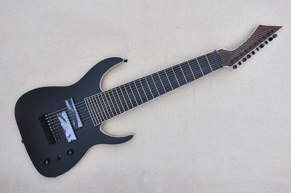 

factory wholesale 10 strings matte black electric guitar with rosewood fretboard black hardware white binding ash body can be customized