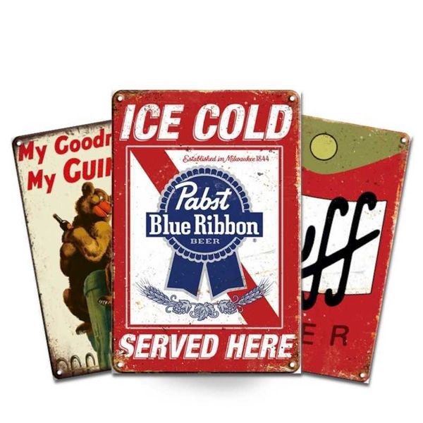 

bar beer vintage metal , 20cm x 30cm, drinks retro signs for /cafe/home kitchen/restaurant/garage/man cave.sjna
