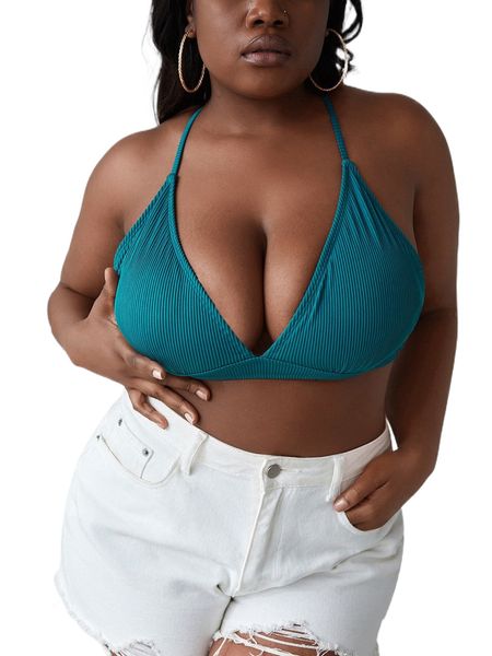 

plus crisscross back bikini u4ym#, Black