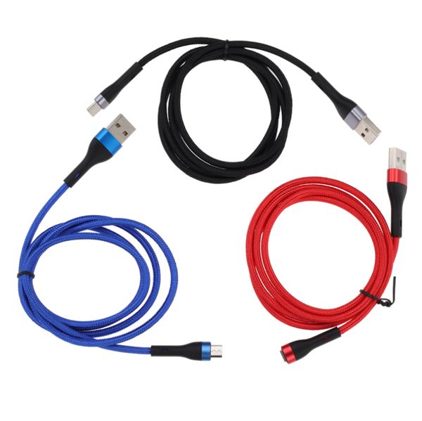 Cable USB tipo C de nailon 3A, Cables de datos Micro USB de carga rápida para Samsung, Huawei, Oneplus, LG, cable de carga para teléfono móvil