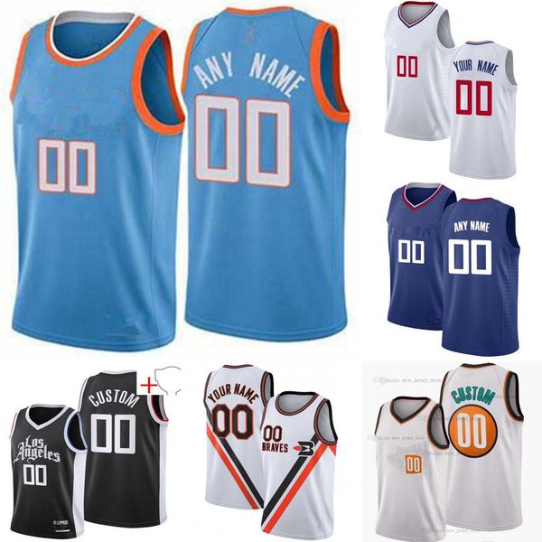 

75th custom men women youth la''clippers''23 robert covington 22 rodney hood 8 morris sr. isaiah 55 hartenstein basketba, Black;red