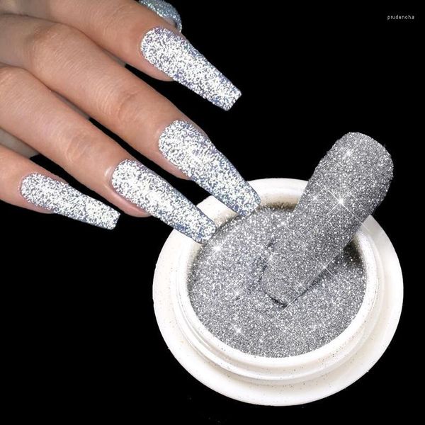 Nagelglitter, reflektierendes Pulver für Nägel, schillernd, glänzend, Kristall, Diamanten, Flocken, Pailletten, Chrom, Pigment, Staub, Maniküre, Dekoration, Prud22