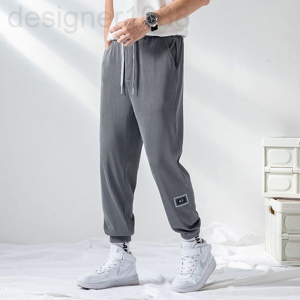 

men's pants designer 2022 spring and summer new men's grey casual pants korean fashion corset overalls loose sports harlan qijg, Black