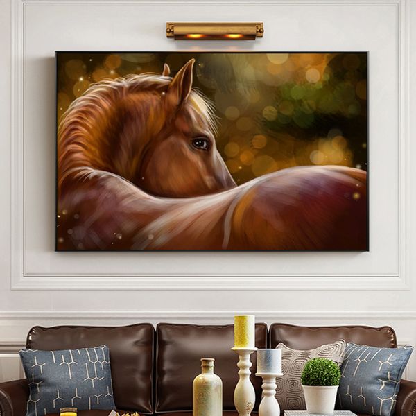 Moderne kreative abstrakte Pferdeölgemälde auf Leinwand, Poster und Drucke, Wandkunst, Bilder, Heimdekoration für Wohnzimmerdekoration