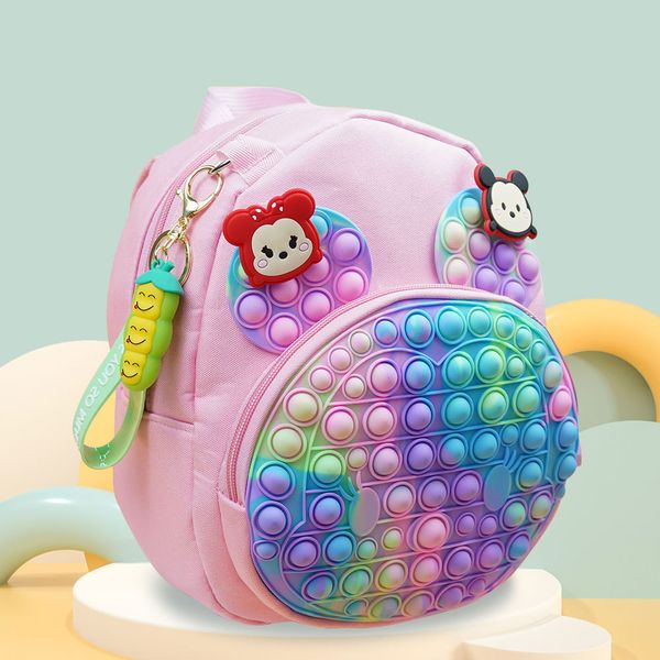 Jungen Kinder Mochila Escolar Mädchen Schultaschen Silikon Rucksack Kinder Aufbewahrungstasche Bubble Pinch Rodent Pioneer Dekompression Junge Mädchen Schultasche Reisetasche