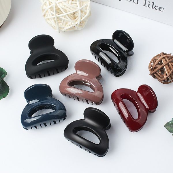 

4cm frosted hollow out hiar claw mini simple high ponytail holder fashion solid color hair clips headwear, Slivery;white