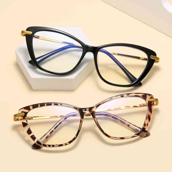 

sunglasses tr9012 cat's eye frame female spring leg anti blue flat lens fashion business glasses pfkb, White;black