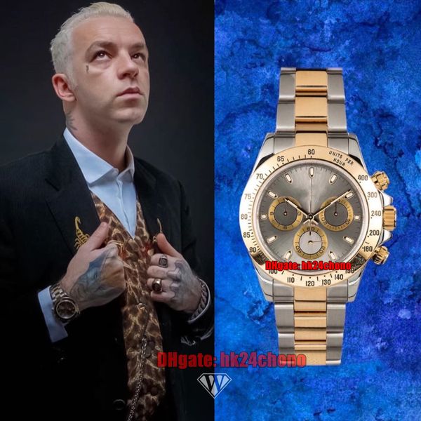 

n factory v4 watches maurizio pisciottu 116523 40mm 904l cal.4130 automatic chronograph mens watch silver dial 18k gold two tone bracelet ge, Slivery;brown