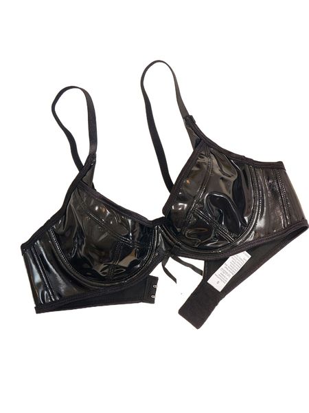 

pu underwire bra 44ba#, Black;red