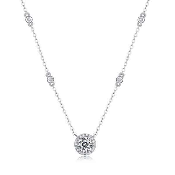 

1ct d vss real moissanite necklace passed diamond test s925 sterling silver wedding party women's fine jewelry