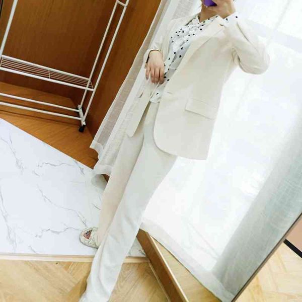 

women's suits blazers th home highgrade acet acid fabr one button suit women's spring and summer commute simple loose casual coat, White;black
