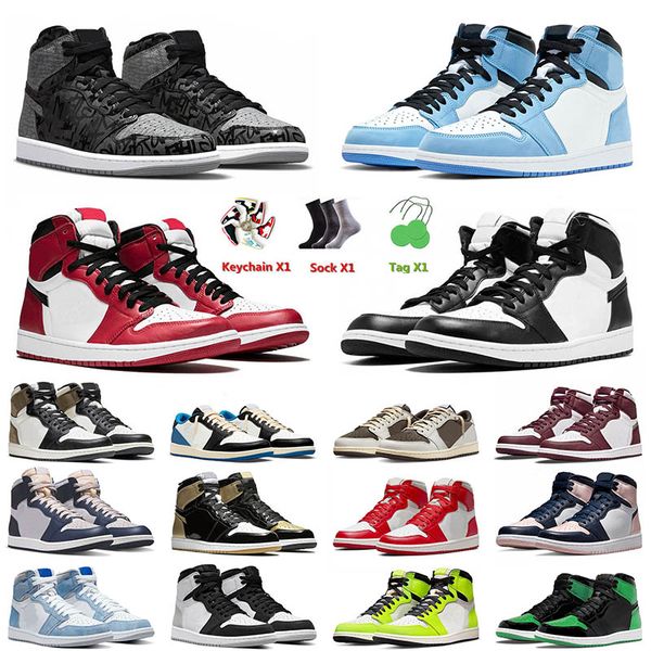 

og jumpman mens basketball shoes 1 1s black white chicago rebellonaire university blue men women sneakers trainers sports shoe 36-46