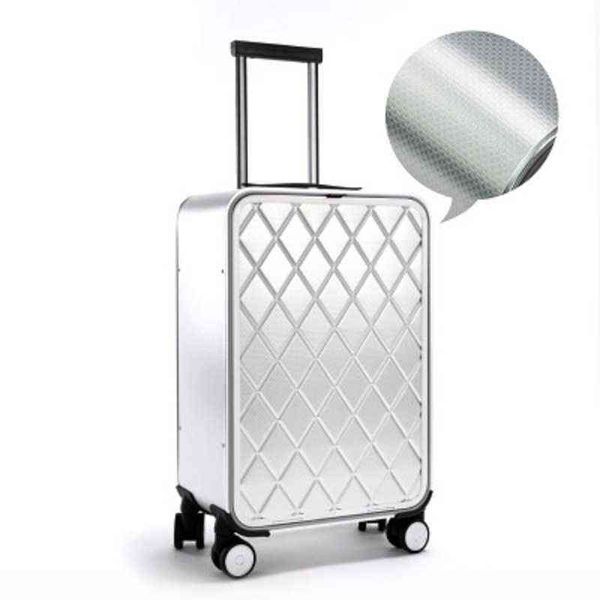 Luxuriöser Aluminium-Magnesium-Koffer der internationalen Marke TAS LOCK Spinner-Trolley-Gepäck J220707