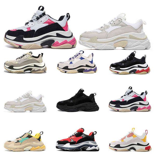 

men womens designer luxurys casual shoes triple s black white pink grey bred purple bule sports sneakers tennis trainers jogging walking fas