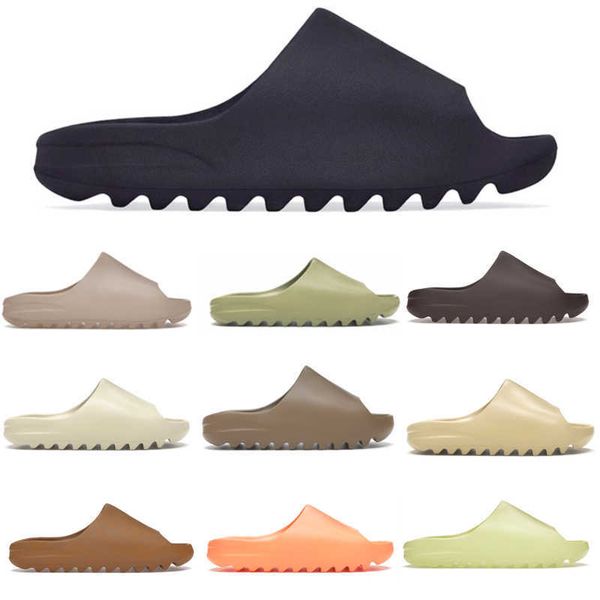 

2022 designer slippers onyx ochre bone pure resin core men women sandals sand mineral blue stone sage vermilion moon grey ararat flat beach, Black