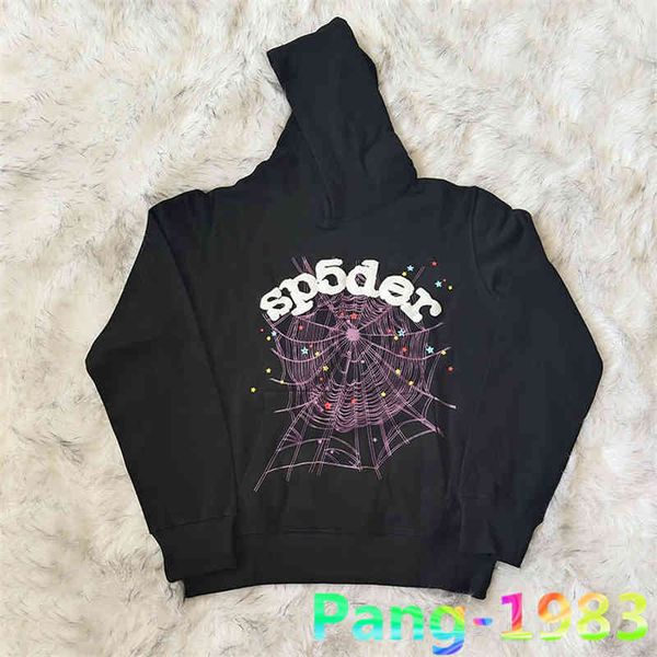 

2022 white foam sp5der hoodie men women black 555555 hoodies young thug sweatshirts purple cobweb pullovers