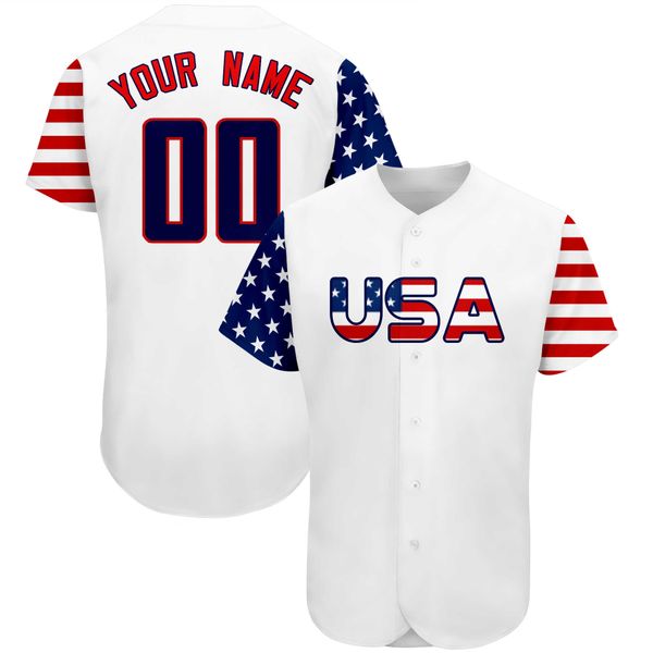 

Customized baseball uniform full sublimation printing name number breathable quick-drying training uniform American flag pattern, Smb-1-0019 as pic
