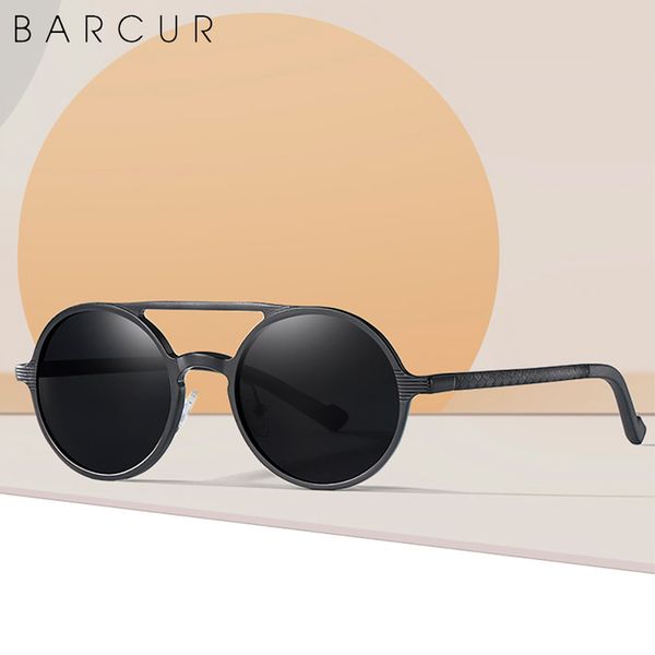 

barcur retro goggles male round sunglasses polarized luxury brand men glasses vintage women sun uv400 eyewear 220513, White;black