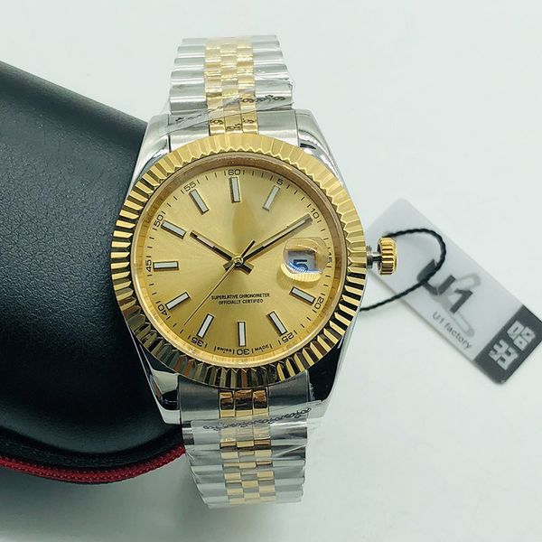 

mens automatic mechanical watches 36/41mm full stainless steel luminous waterproof couples style classic wristwatches montre de lux, Slivery;brown