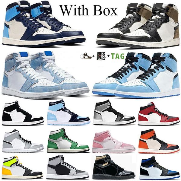 

jumpman 1 mens basketball shoes high unc university blue 1s gold mocha cactus jack obsidian banned bred toe men women trainer sports