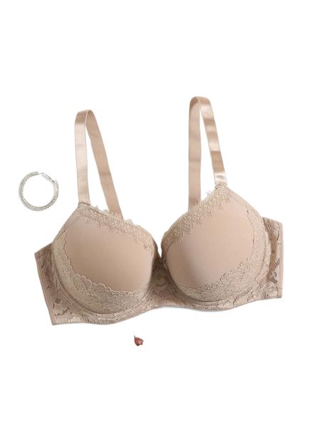 

plus contrast lace push up bra a6nw#, Black;white