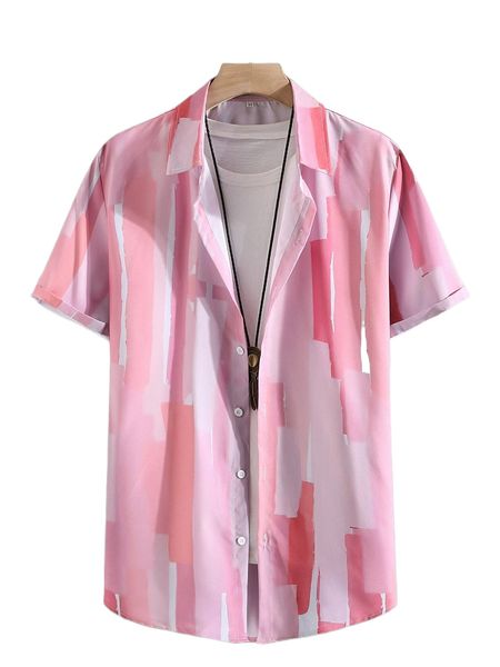 

men random brush print shirt without tee a93k#, White;black