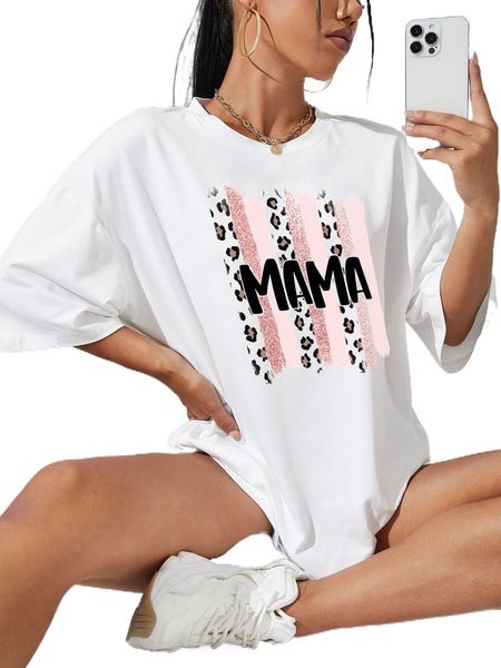 

letter graphic drop shoulder oversized tee 93sb#, White