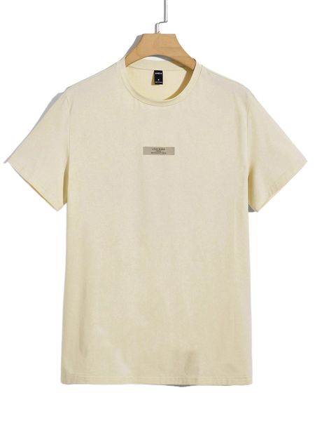 

men slogan graphic roll up sleeve tee 87lg#, White;black