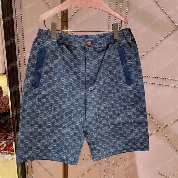 22ss Mens Designer Shorts Denim Jacquard Double Letter Spring Summer Men Webbing Pant Casual Letter Calças Blue XS-L XS-L