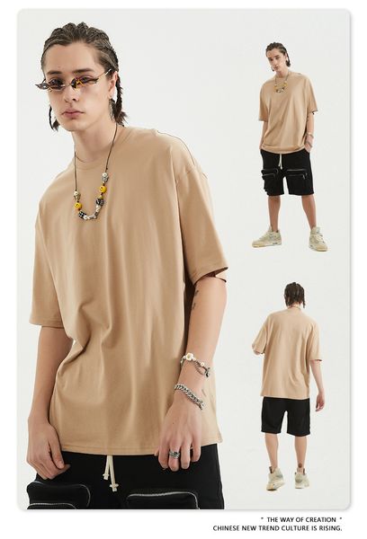 

designer tide mens t shirts solid color short sleeve loose oversize casual t-shirt 100% pure cotton for men and women summer s-xxl, White;black