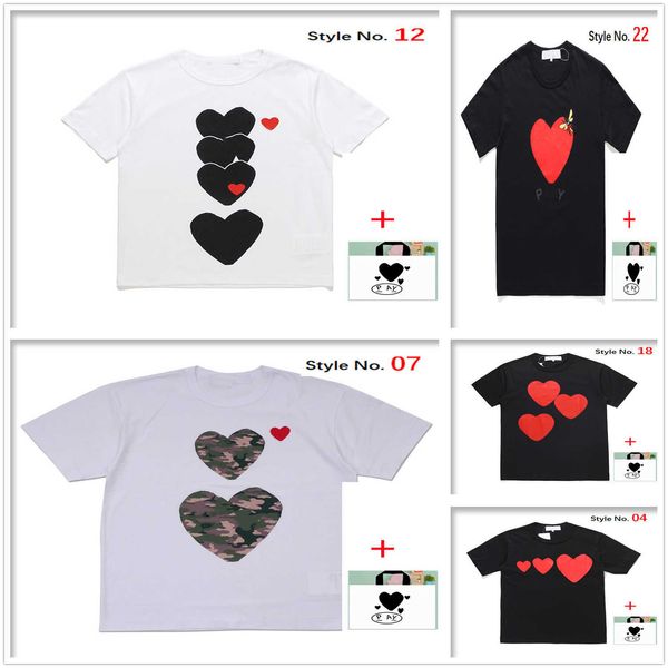 

men t-shirts women short-sleeved high-quality tee japanese cotton t shirt embroidered red heart big love print smiley face couple bottoming, White;black