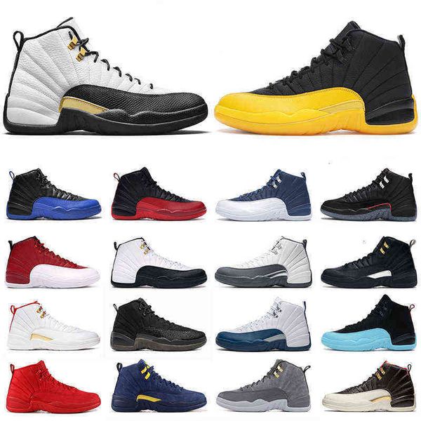 

men basketball shoes 12s 12 royalty taxi utility grind dark concord reverse game twist university gold gamma blue mens trainers, Black;white