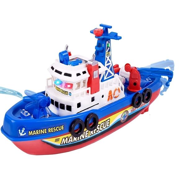Brinquedos de banho de bebê Spray Water Swim Pool ing for Kids Electric Boat com música leve LED para 220531