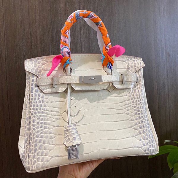 

birkin designer bag tote alligator genuine leather shopping handbag luxury shoulder bags practical large capacity women with gold hardware l