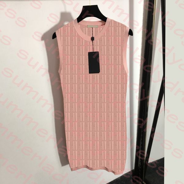 

hollow dress high elastic knitted skirt summer sleeveless pencil skirt designer letter printed vest dresses, Black;gray