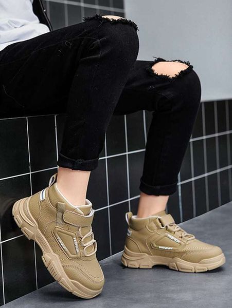 

boys minimalist lace-up front sneakers she, Black