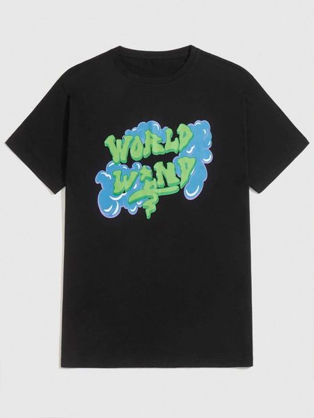 

romwe guys slogan cloud graphic tee b7sq#, White;black