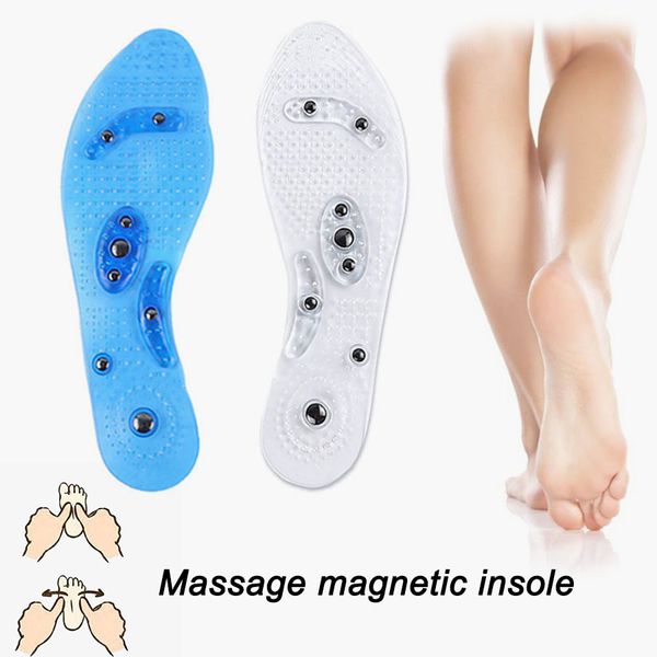 

1 pair breathable shoes pad massage insoles magnetic acupoint magnetotherapy pad shoes soles accessories inserts, White;pink